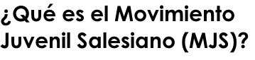 ¿Qué es el Movimiento  Juvenil Salesiano (MJS)?